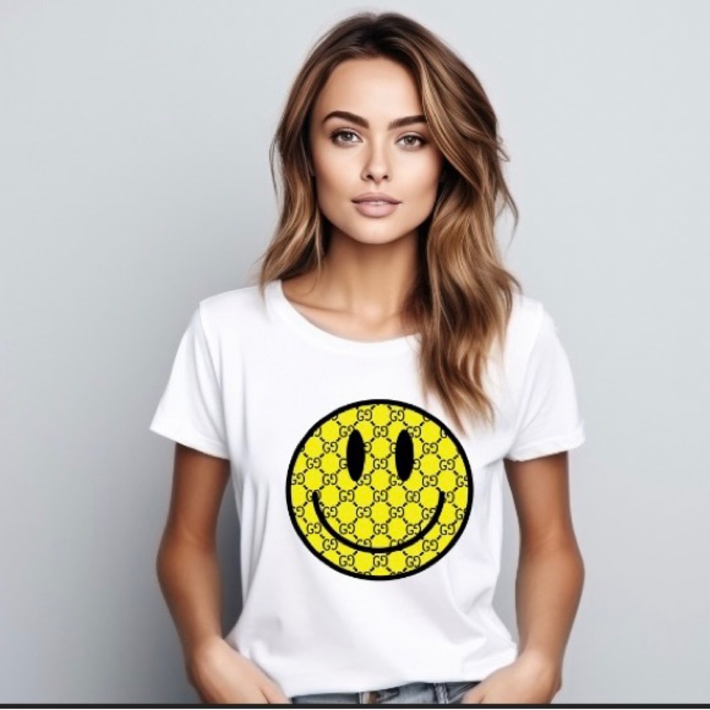Happy face designer inspired luxury tee